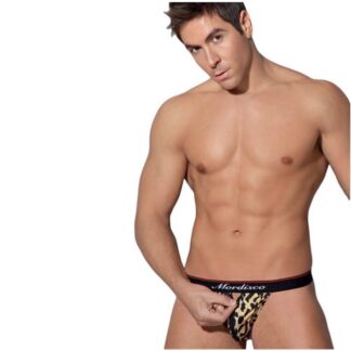 Slip erótico animal print elastizado con cierre