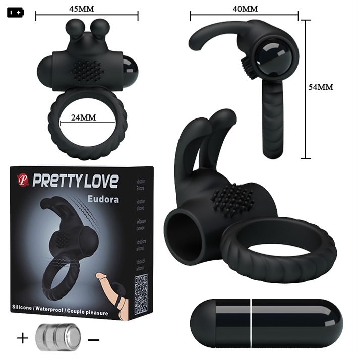 Anillo vibrador para pene con conejo estimulador de clitoris