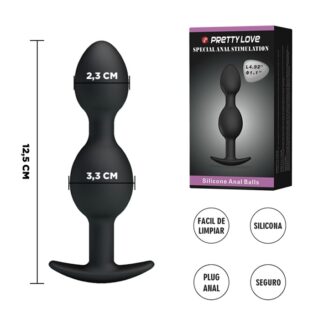  Dilatador anal plug de silicona negro
