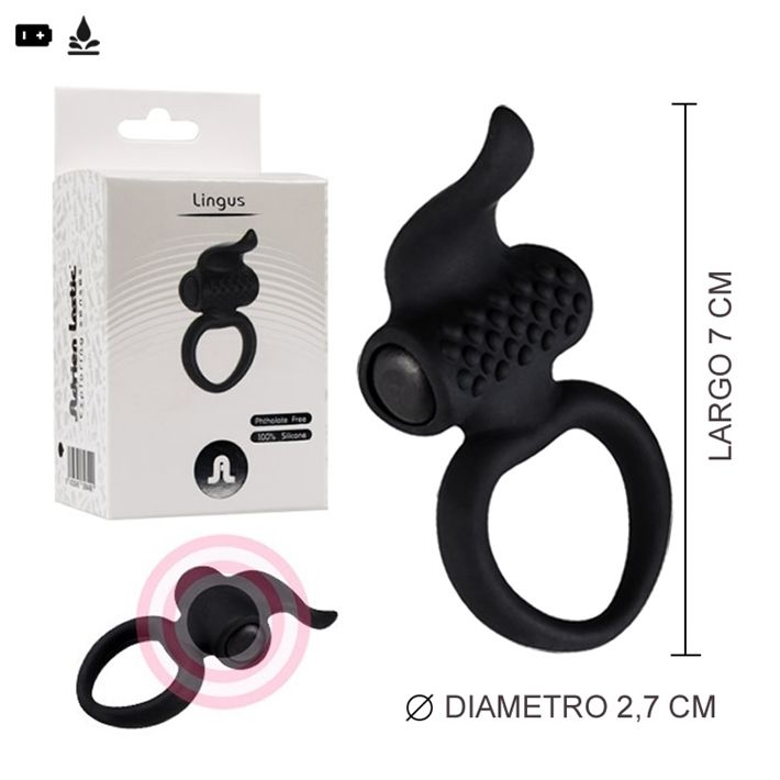 Lingus Anillo vibrador con estimulador de clítoris