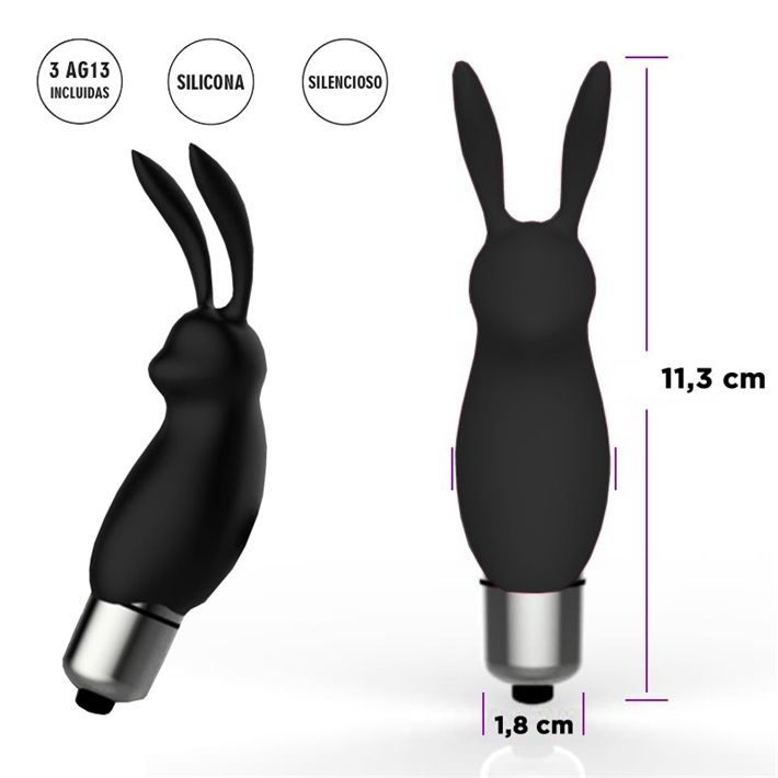Estimulador de Clítoris Conejito Negro. Bala Simple